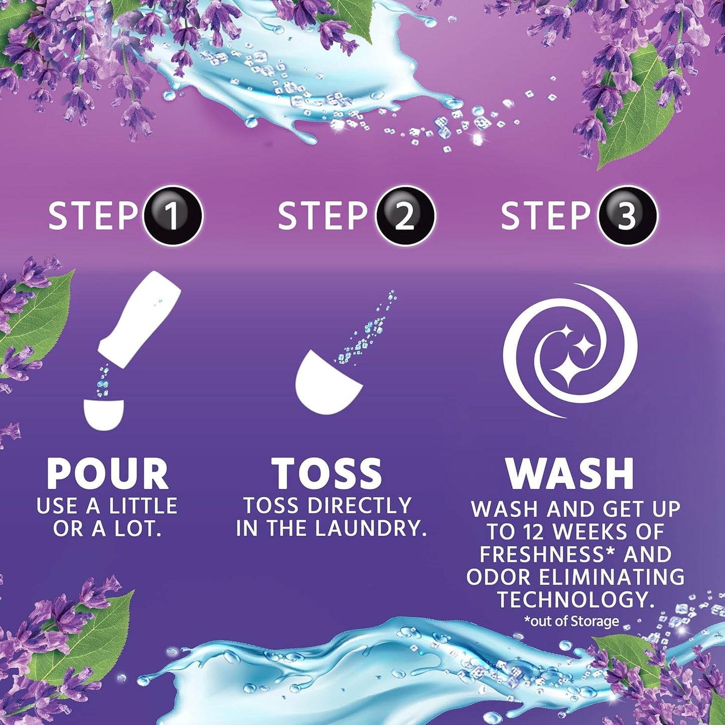 SKY-TOUCH 2 Bottles（520g）Lavender Scent Laundry Booster Beads, Premium Fragrance for Fresh & Soft Clothes, Long-Lasting Scent, Easy Dissolve, No Residue