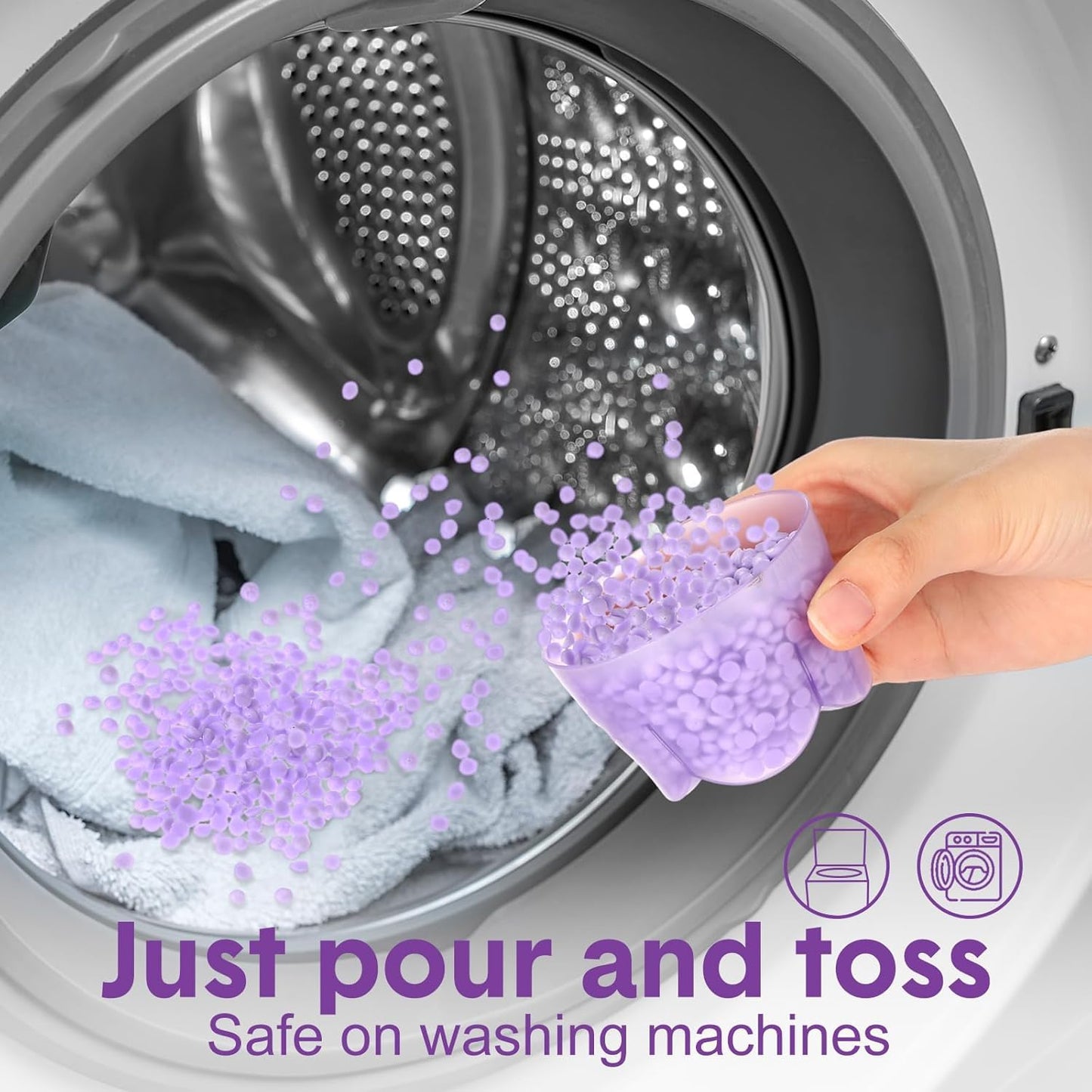SKY-TOUCH 2 Bottles（520g）Lavender Scent Laundry Booster Beads, Premium Fragrance for Fresh & Soft Clothes, Long-Lasting Scent, Easy Dissolve, No Residue