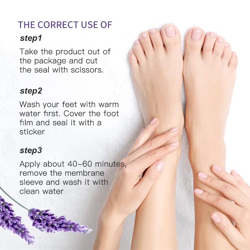 SKY-TOUCH 4 Packs Lavender Exfoliating Foot Mask, Moisturizing, Callus Removal, Dead Skin Treatment, Softens and Hydrates Feet