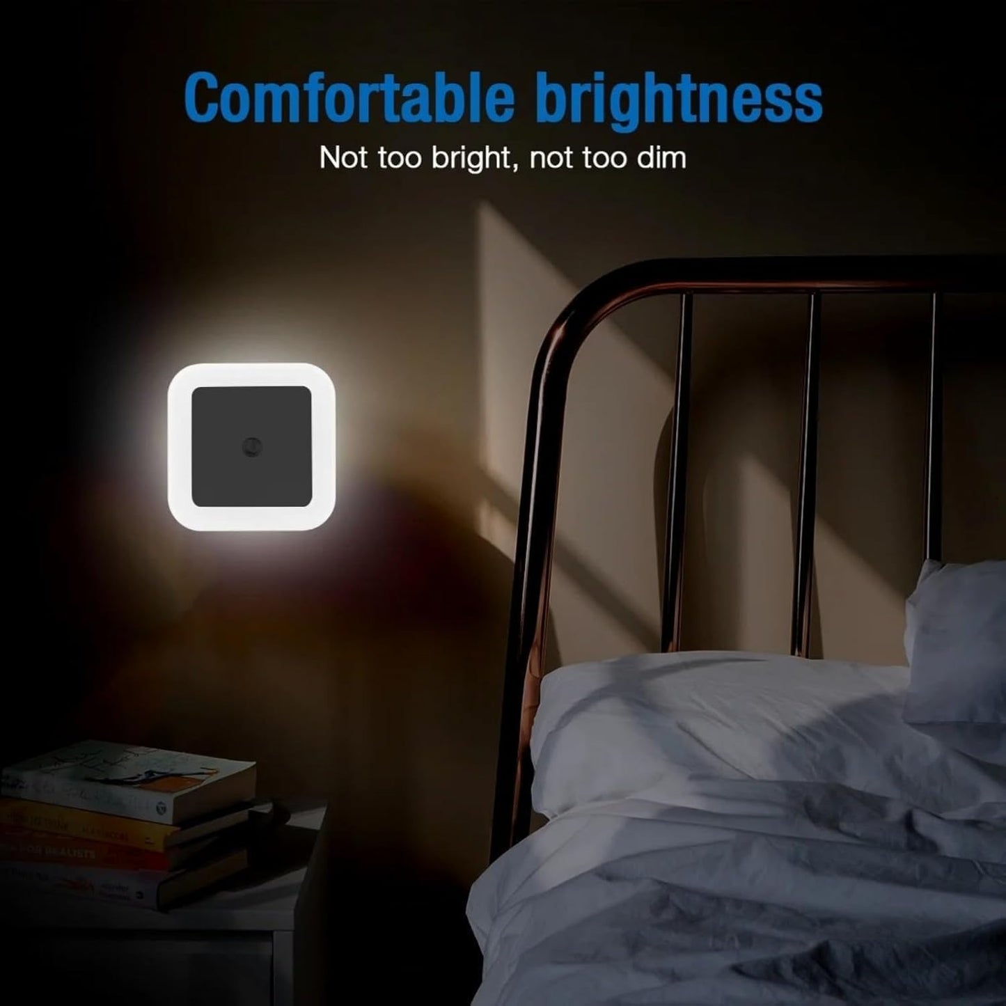 SKY-TOUCH 4Pcs Light Control Nightlight, Warm LED Nightlight, Wall-Mounted, The Light Turns On When The Sensor Is Activated, Suitable for Children's rooms, Bathrooms, Kitchens, Etc, White Warm Light