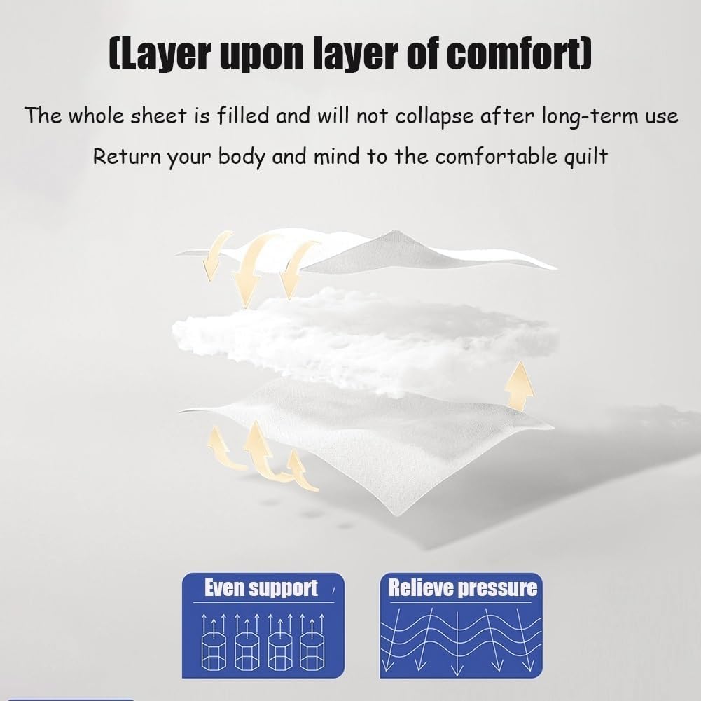 SKY-TOUCH Tatami Floor Mattress, Sleeping Pad Foldable Roll Up Dormitory Mattress Pad,7D Hollow Fiber Filled, For optimal use, must be paired with a Simmons mattress