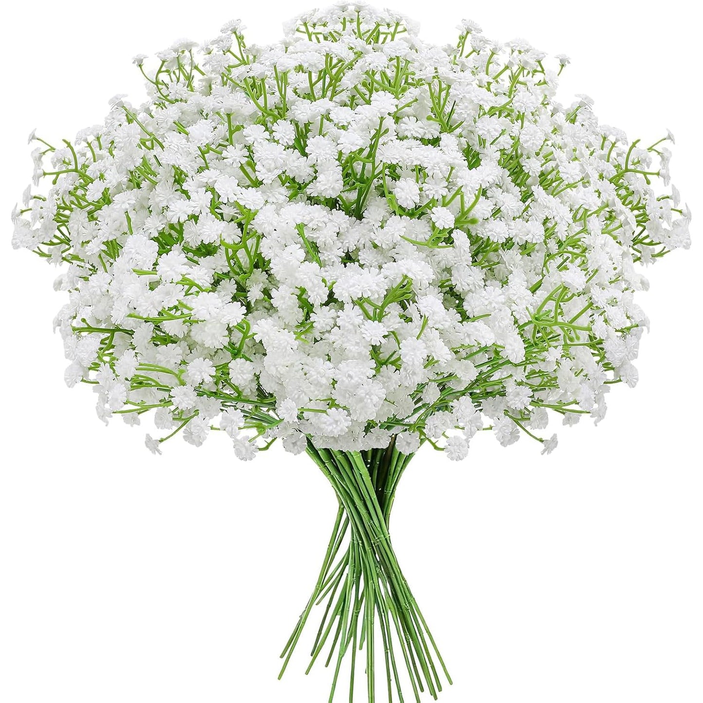 SKY-TOUCH 6 Pcs Artificial Baby Breath Gypsophila Flowers Bouquets Realistic-Looking Artificial Plants Suitable For Offices Indoor Outdoor Weddings DIY Party Centerpieces And Decorations (White)