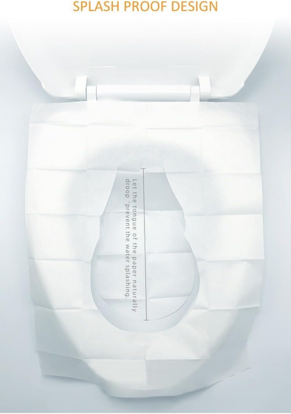SKY-TOUCH 50PCS Flushable Toilet Seat Covers - Biodegradable Disposable Liners for Travel, Public Restrooms, Camping, Airplanes & Potty Training