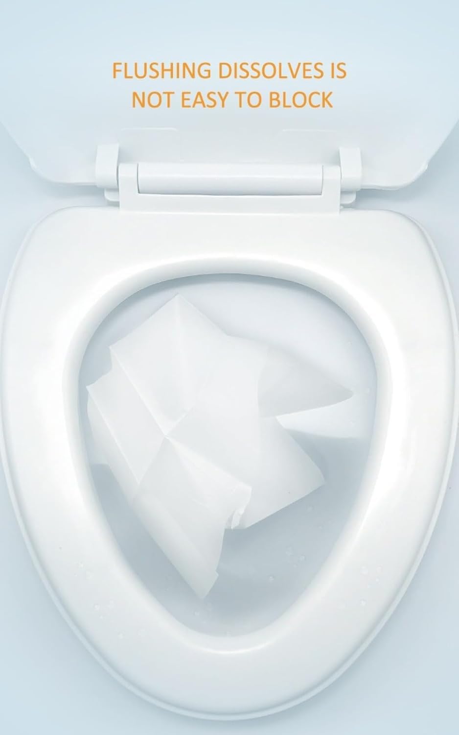 SKY-TOUCH 50PCS Flushable Toilet Seat Covers - Biodegradable Disposable Liners for Travel, Public Restrooms, Camping, Airplanes & Potty Training