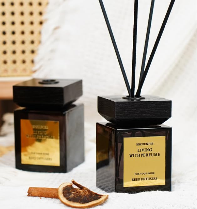 SKY-TOUCH Shangri-La Reed Diffuser - 180ml Luxury Long-Lasting Room Fragrance Oil, Natural Aromatherapy, Scented Air Freshener for Home, Office & Bathroom, Eco-Friendly Wooden Lid