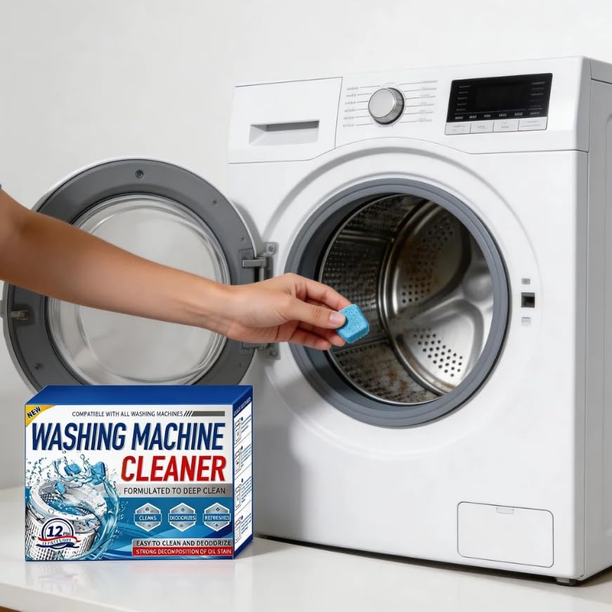 SKY-TOUCH 24PCS Washing Machine Cleaner Tablets – Powerful Descaler & Stain Remover for Dishwashers & Washing Machines, Deep Clean & Disinfect