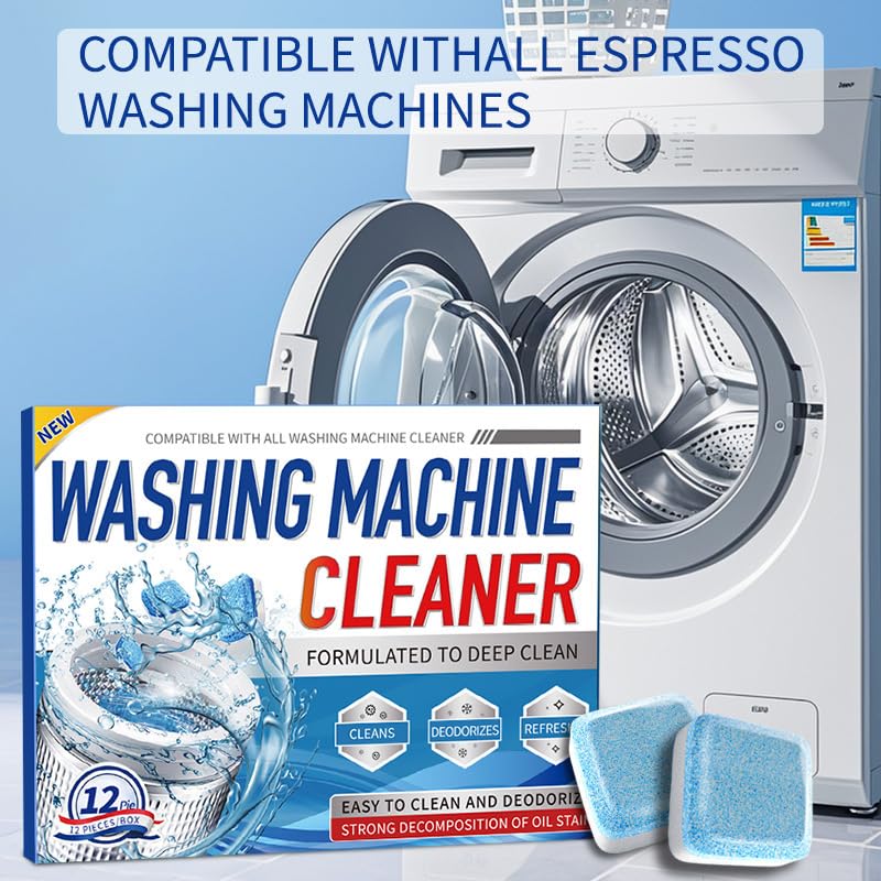 SKY-TOUCH 24PCS Washing Machine Cleaner Tablets – Powerful Descaler & Stain Remover for Dishwashers & Washing Machines, Deep Clean & Disinfect