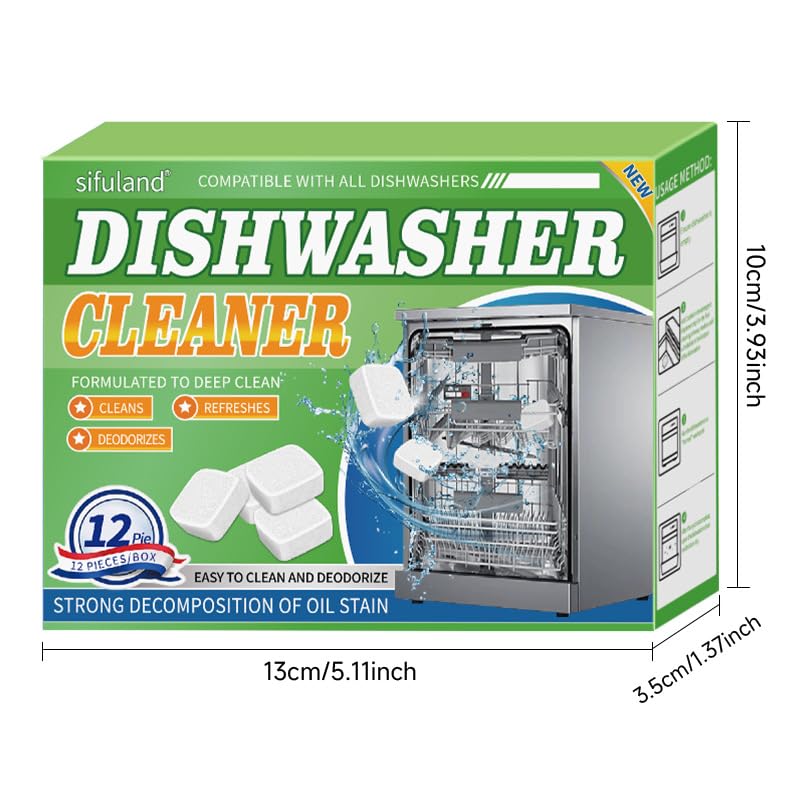 SKY-TOUCH 24PCS Dishwasher Cleaning Tablets – Deep Descaling Formula, Stain Removal & Deodorizing, Fresh Lemon Scent, Monthly Maintenance Cleaner