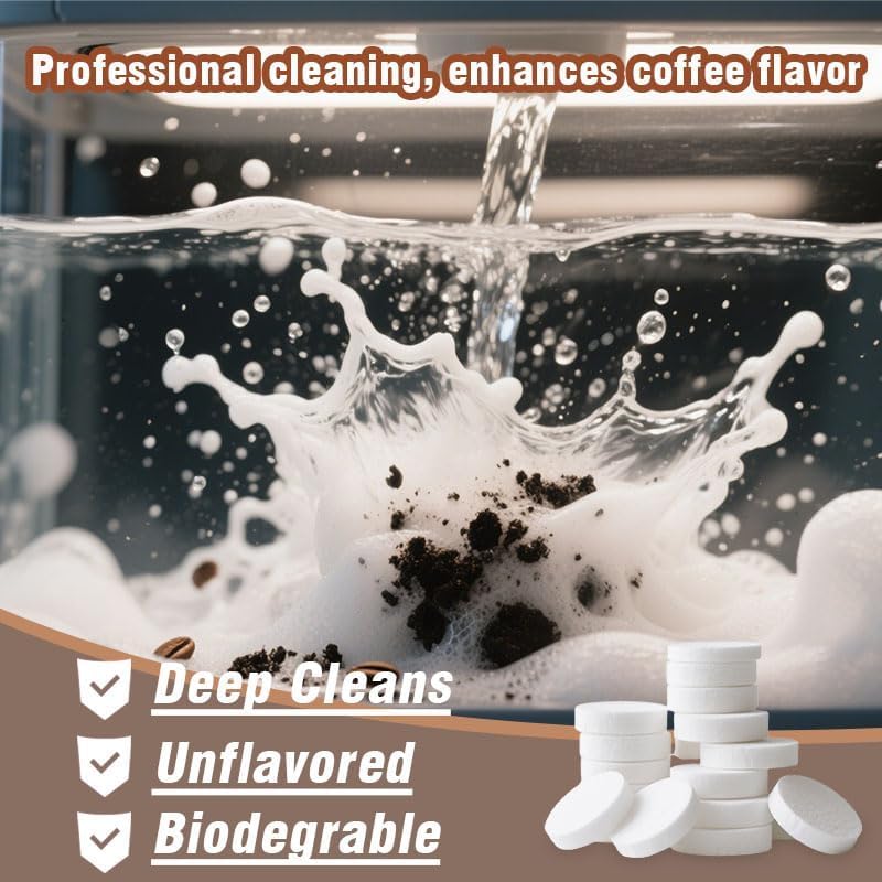 SKY-TOUCH 24pcs Coffee Machine Descaling Tablets – Effective Cleaning, Removes Limescale & Stains, Compatible with All Coffee Makers