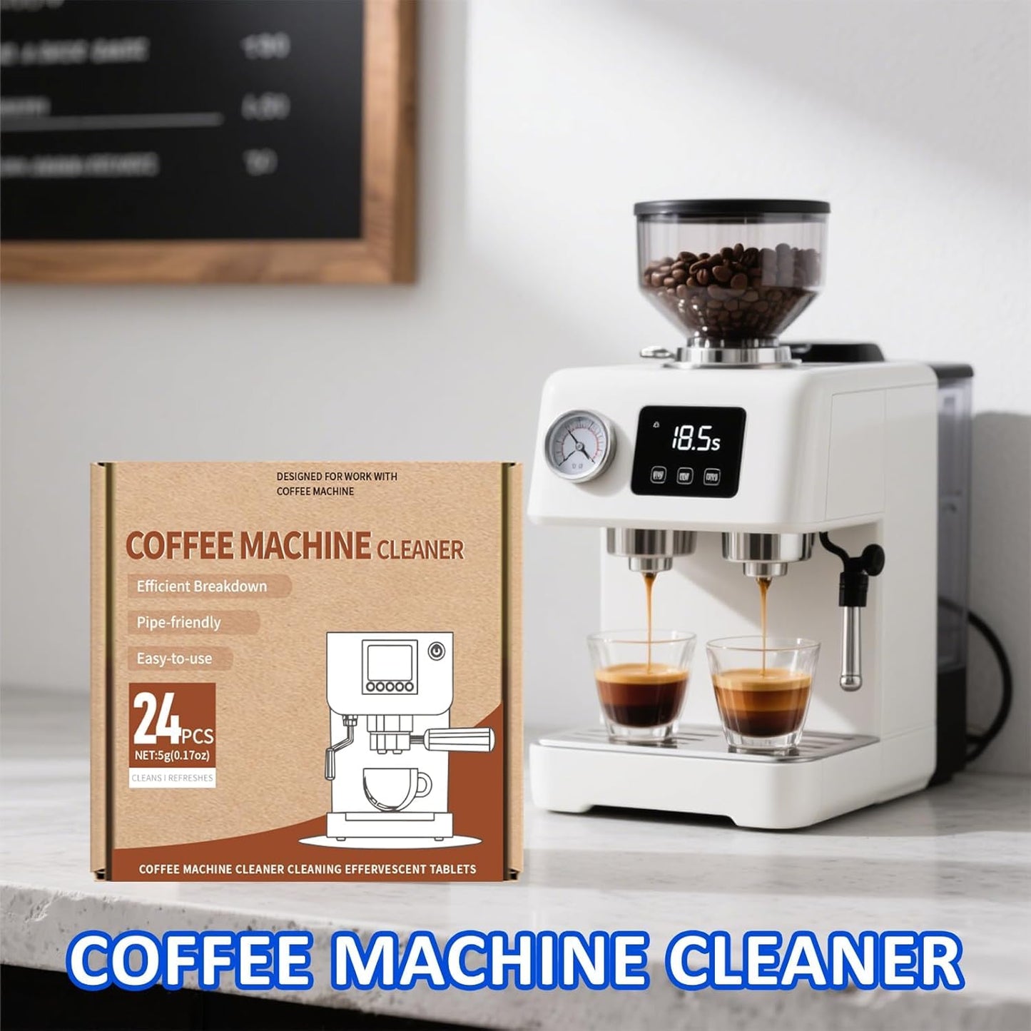 SKY-TOUCH 24pcs Coffee Machine Descaling Tablets – Effective Cleaning, Removes Limescale & Stains, Compatible with All Coffee Makers
