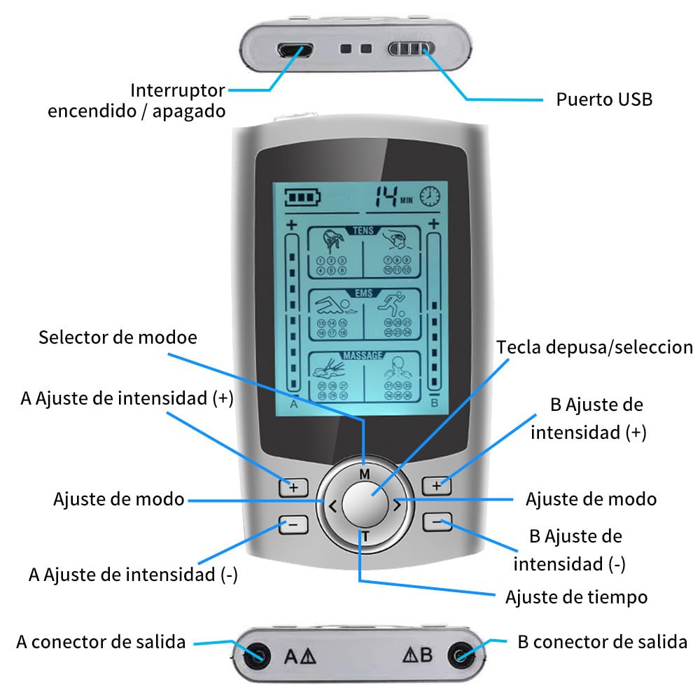 SKY-TOUCH 24 Modes Rechargeable Pulse Therapy Massager – Pain Relief & Muscle Relaxation, Includes Electrodes & Accessories