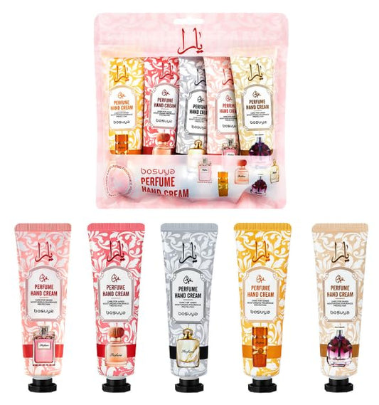 SKY-TOUCH 5 Pack Hand Cream for Dry, Cracked Hands, Natural Floral Scents, Moisturizing & Nourishing, Gifts for Women & Mothers, Mini Hand Lotion