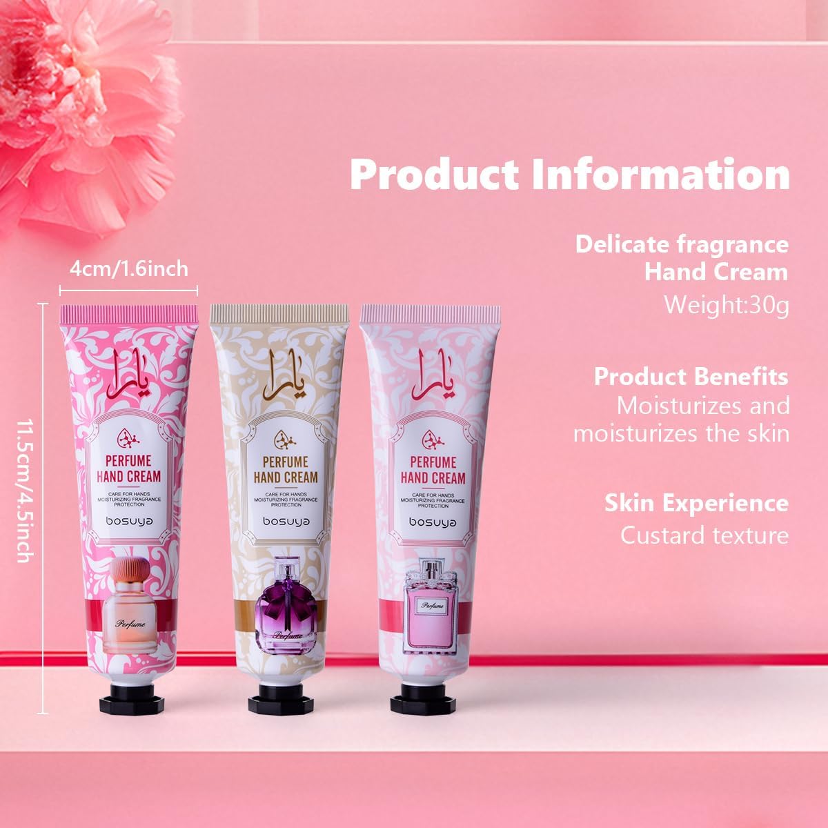 SKY-TOUCH 5 Pack Hand Cream for Dry, Cracked Hands, Natural Floral Scents, Moisturizing & Nourishing, Gifts for Women & Mothers, Mini Hand Lotion