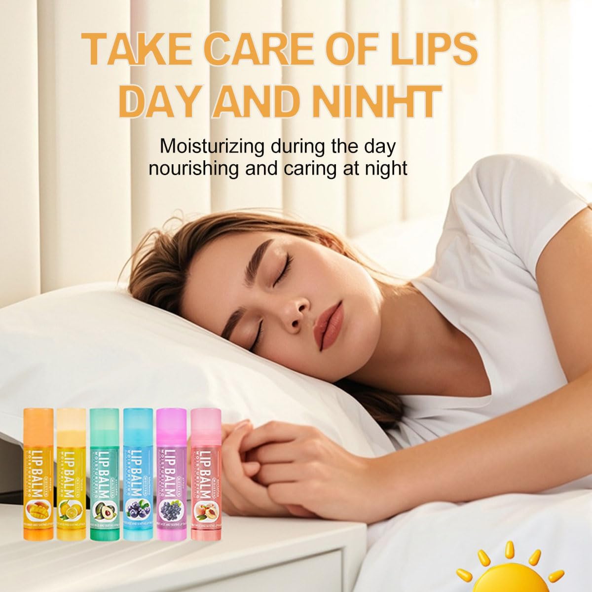 SKY-TOUCH 6 Pack Fruit Flavored Lip Balm Set – Moisturizing & Hydrating Lip Care, Anti-Chapping, Non-Greasy, Natural Lip Balm for Dry, Cracked Lips