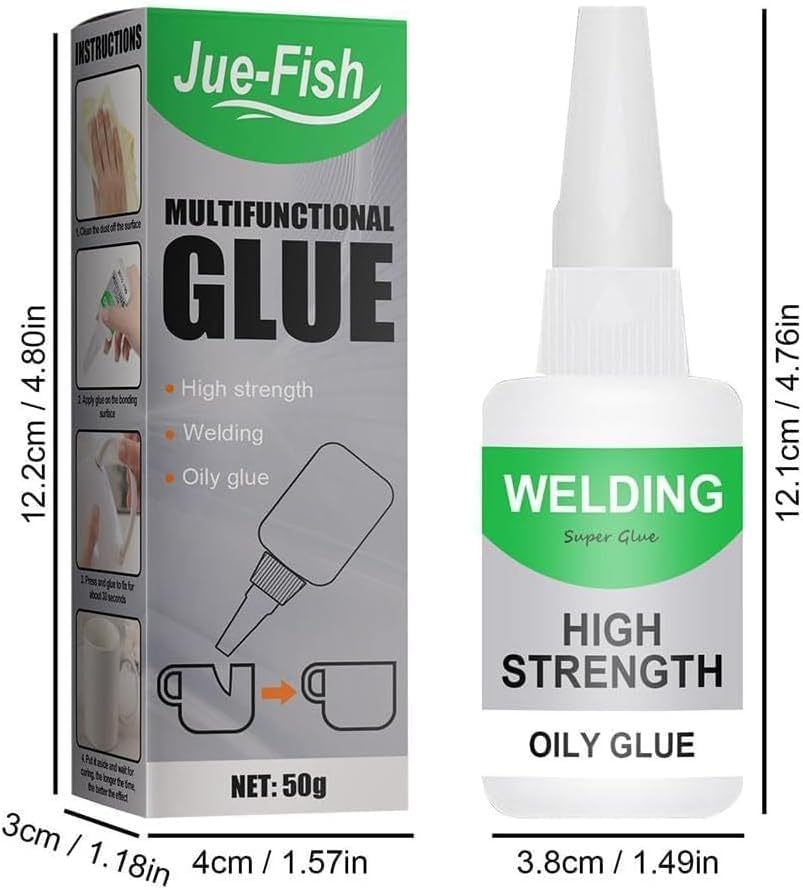 SKY-TOUCH 2PCS Super Glue(30ML), Extra Strong Fast-Drying Adhesive Gel Multi-Surface Repair for Metal, Plastic, Ceramic, Rubber, Wood, Leather, Paper