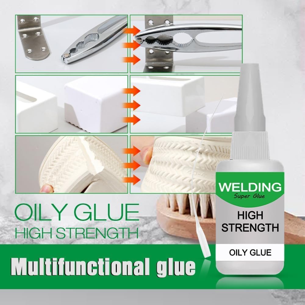 SKY-TOUCH 2PCS Super Glue(30ML), Extra Strong Fast-Drying Adhesive Gel Multi-Surface Repair for Metal, Plastic, Ceramic, Rubber, Wood, Leather, Paper