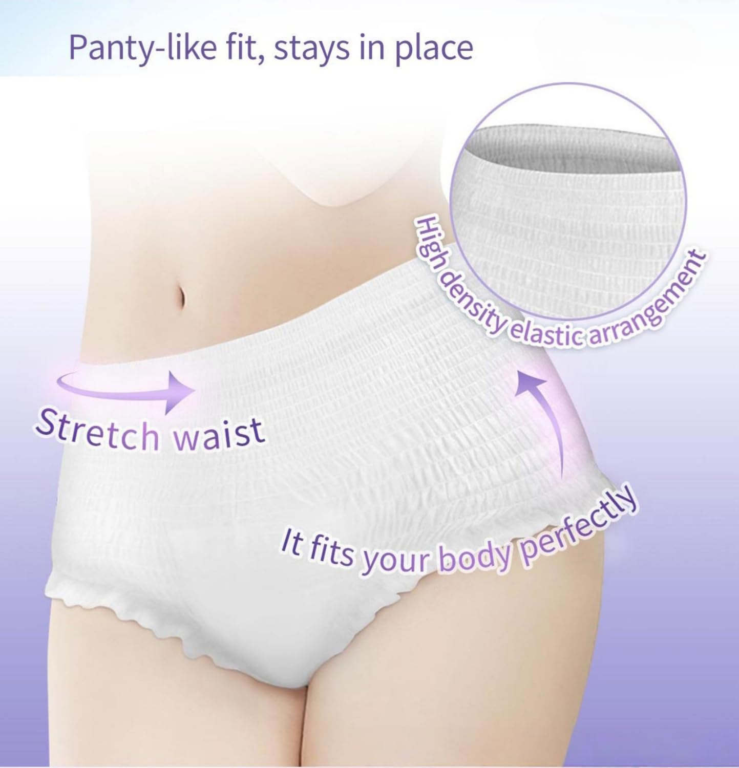 SKY-TOUCH Night Period Panty for Women M and XL, 5 Counts Ultra Absorbent Disposable Overnight Panties, 360° Leak Proof Period Panties Breathable Comfortable, Suitable Weight.