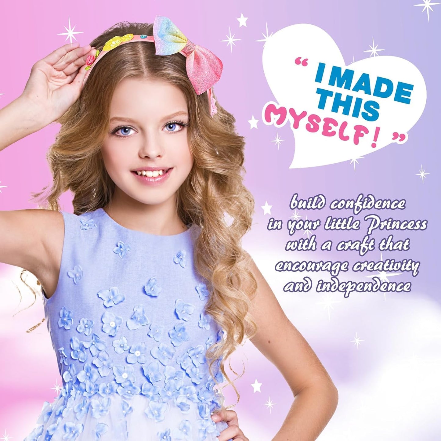 SKY-TOUCH DIY Headband Kit for Girls – Creative Arts & Crafts Set to Make Personalized Hair Accessories, Easy to Use, Perfect Gift for Kids (Ages 60+ months)