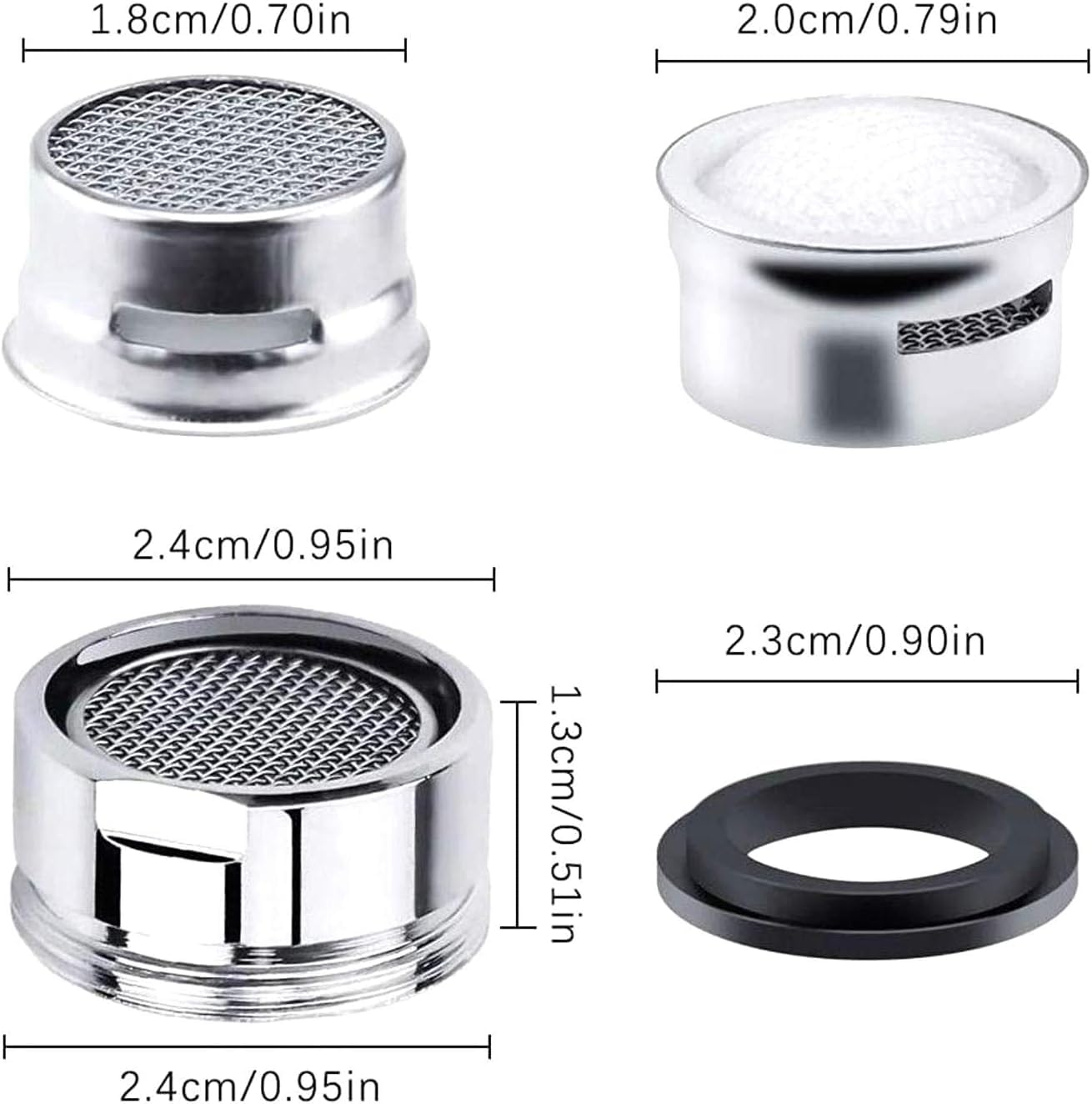 SKY-TOUCH 24mm Faucet Aerator, Anti-Splash Water Flow Regulator, Water-Saving Faucet Nozzle Replacement Part for Kitchen and Bathroom Sinks, Wrench Included, External Thread, 8 PCS
