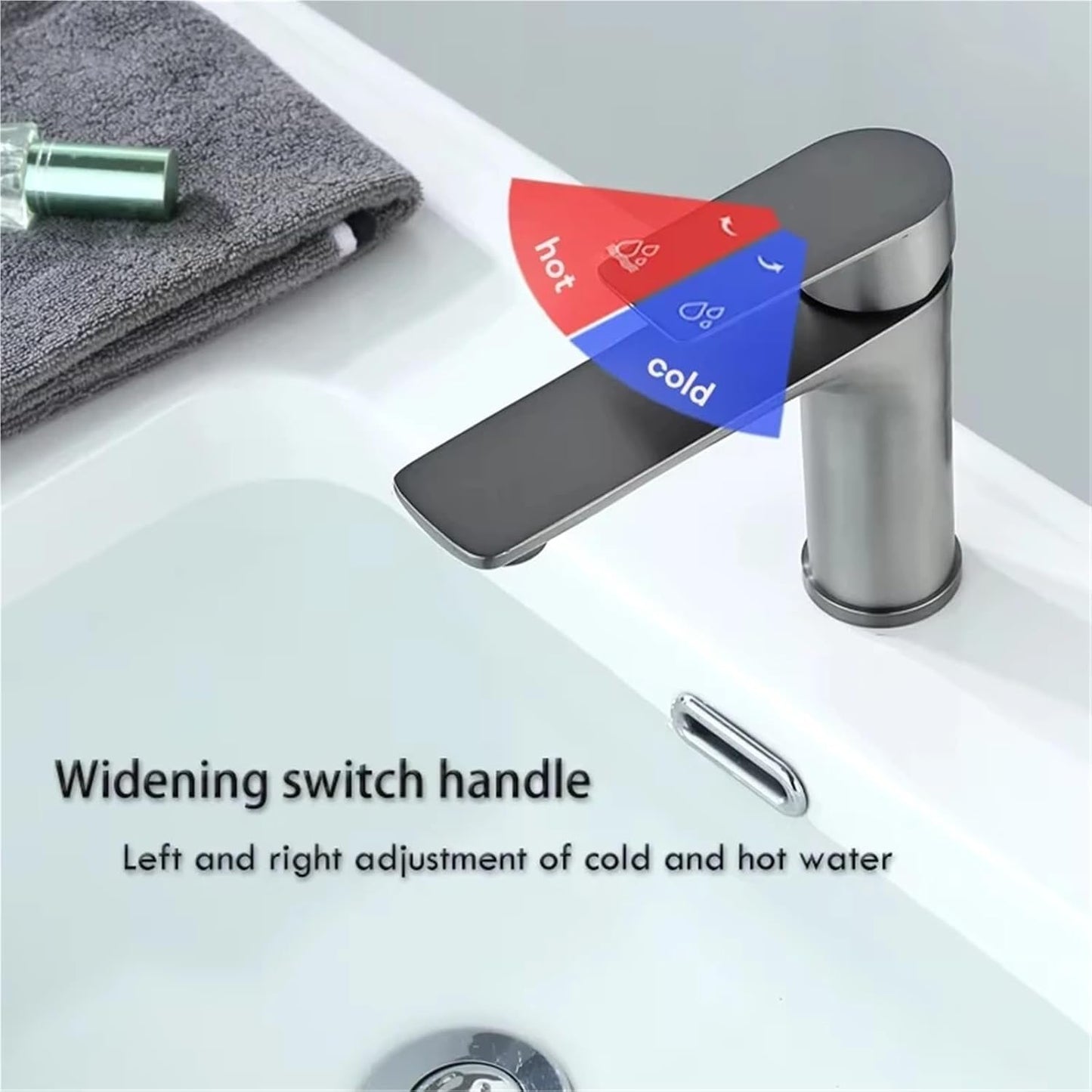 SKY-TOUCH Bathroom Single-handle Basin Faucet, Toilet Faucet, Hot and Cold Water Integrated, Suitable for Bathrooms, Toilets and Kitchens