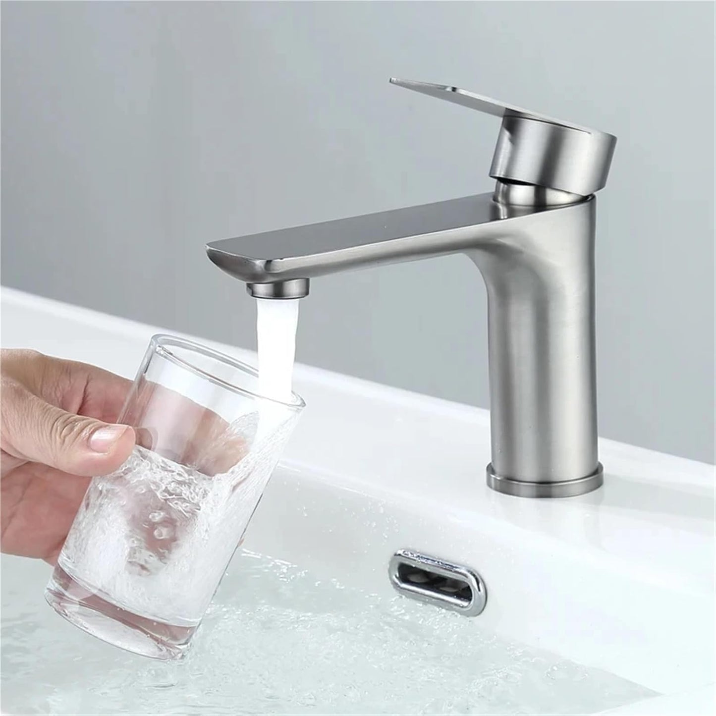 SKY-TOUCH Bathroom Single-handle Basin Faucet, Toilet Faucet, Hot and Cold Water Integrated, Suitable for Bathrooms, Toilets and Kitchens
