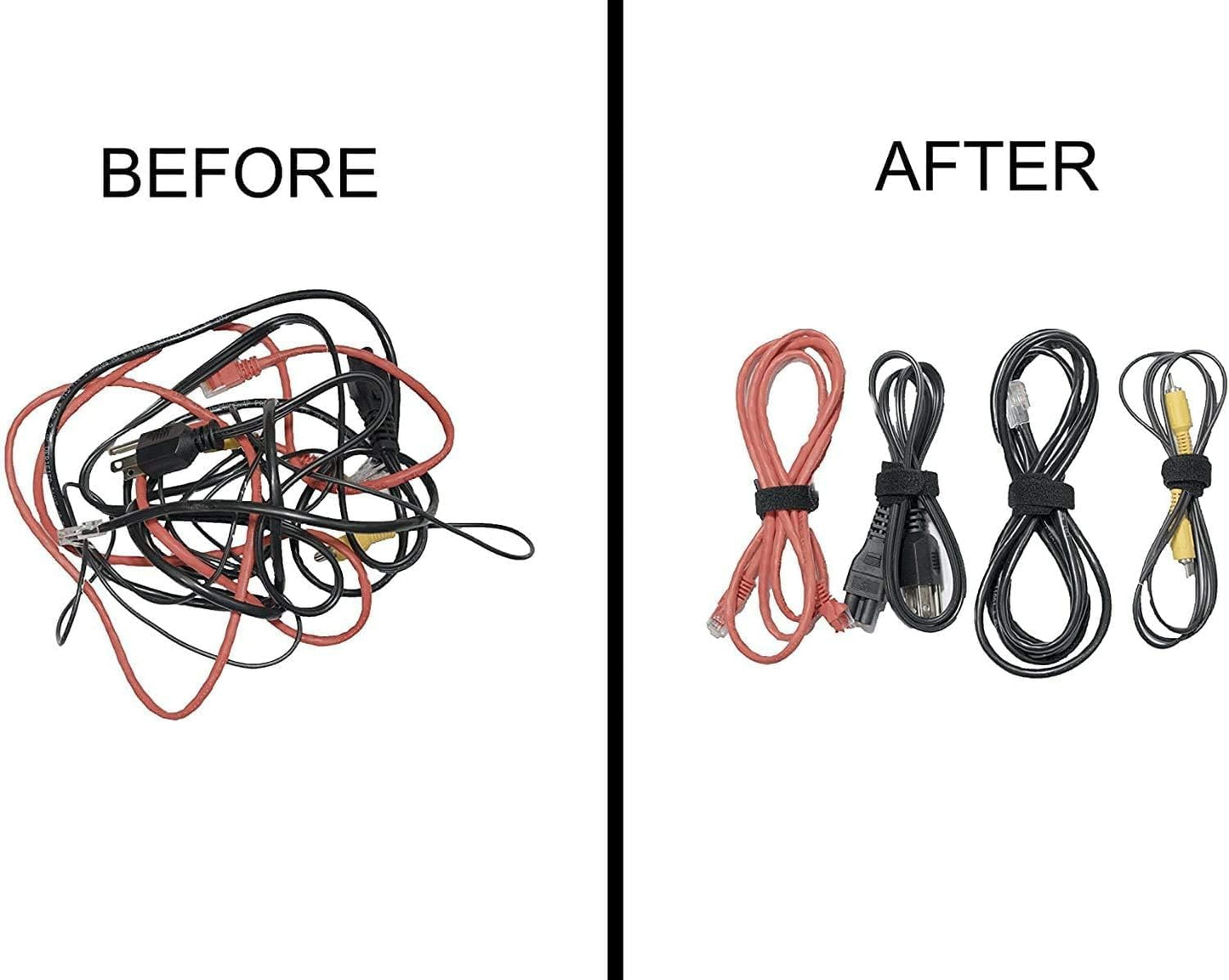 SKY-TOUCH 160PCS Reusable Cable Ties, Adjustable Hook & Loop Cord Organizers, Nylon Wire Management Straps for Home, Office & Electronics
