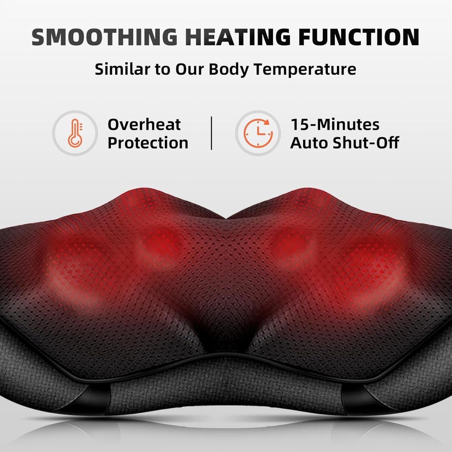 SKY-TOUCH Neck and Shoulder Massager with Heat, Deep Tissue Shiatsu 3D Kneading Massager for Neck, Back, Waist and Leg, at Home and Office, Valentines Gifts & Birthday Gifts (Black)