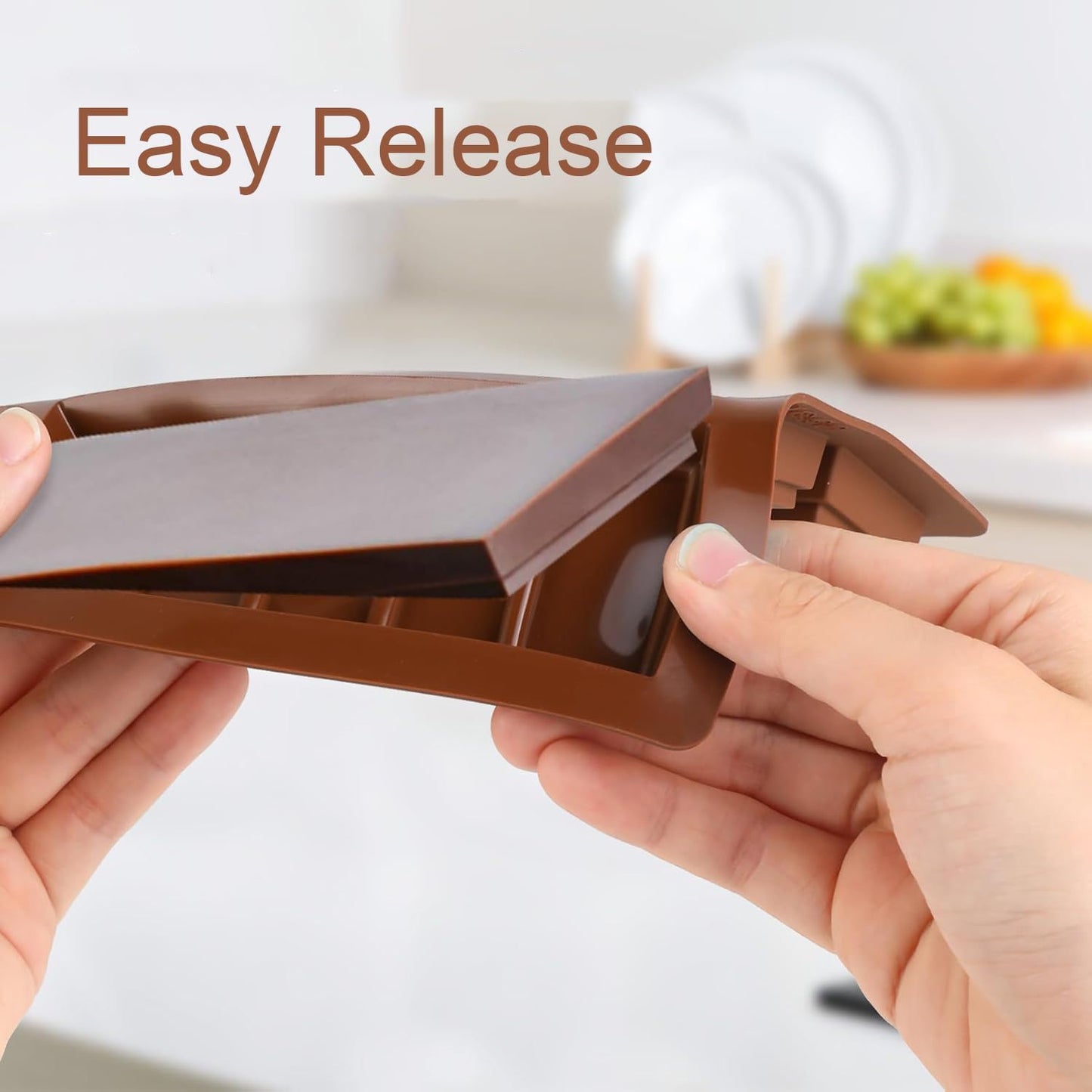 SKY-TOUCH 2 Packs Silicone Chocolate Molds, Food-Grade Rectangle Molds for Chocolate,Sweet, Wax Melts & More, BPA-Free, Heat & Freeze Safe