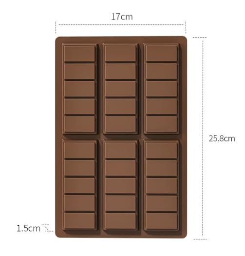 SKY-TOUCH 2 Packs Silicone Chocolate Molds, Food-Grade Rectangle Molds for Chocolate,Sweet, Wax Melts & More, BPA-Free, Heat & Freeze Safe