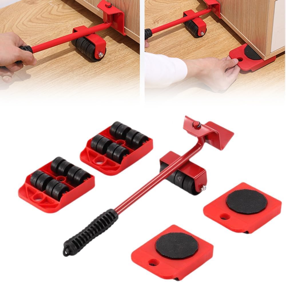 SKY-TOUCH Furniture Lifter, 5 PCS Set Iron Furniture Moving Tools, Heavy-duty Moving Tools Easily Lift and Slide Sofas, Beds, Refrigerators, and Washing Machines