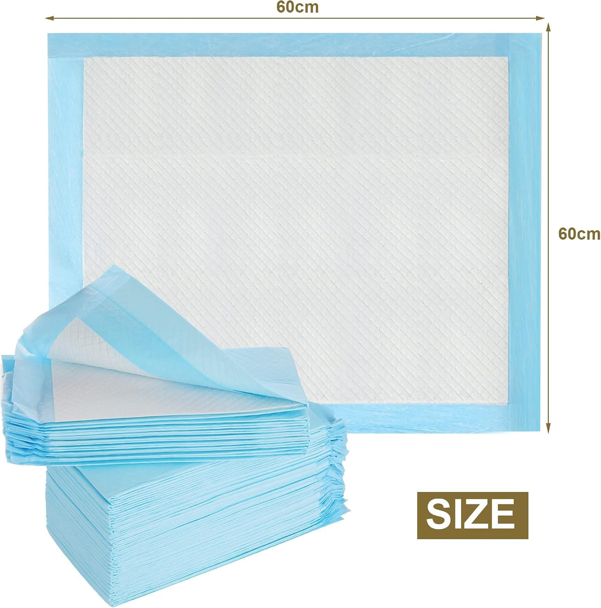 Sky-Touch Disposable Absorbent Quick Drying Leak-Proof Pee Pads For Potty Training For Pets, 60X60Cm L - 40 Pieces, Blue, L - 60X60Cm - 7