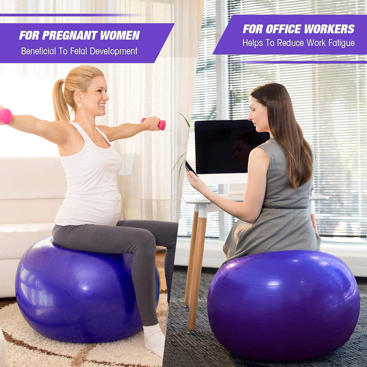 SKY-TOUCH Yoga Ball Anti-Burst, Exercise Ball with Air Pump Thickened Stability Balance Ball for Physical Fitness Exercise - 4