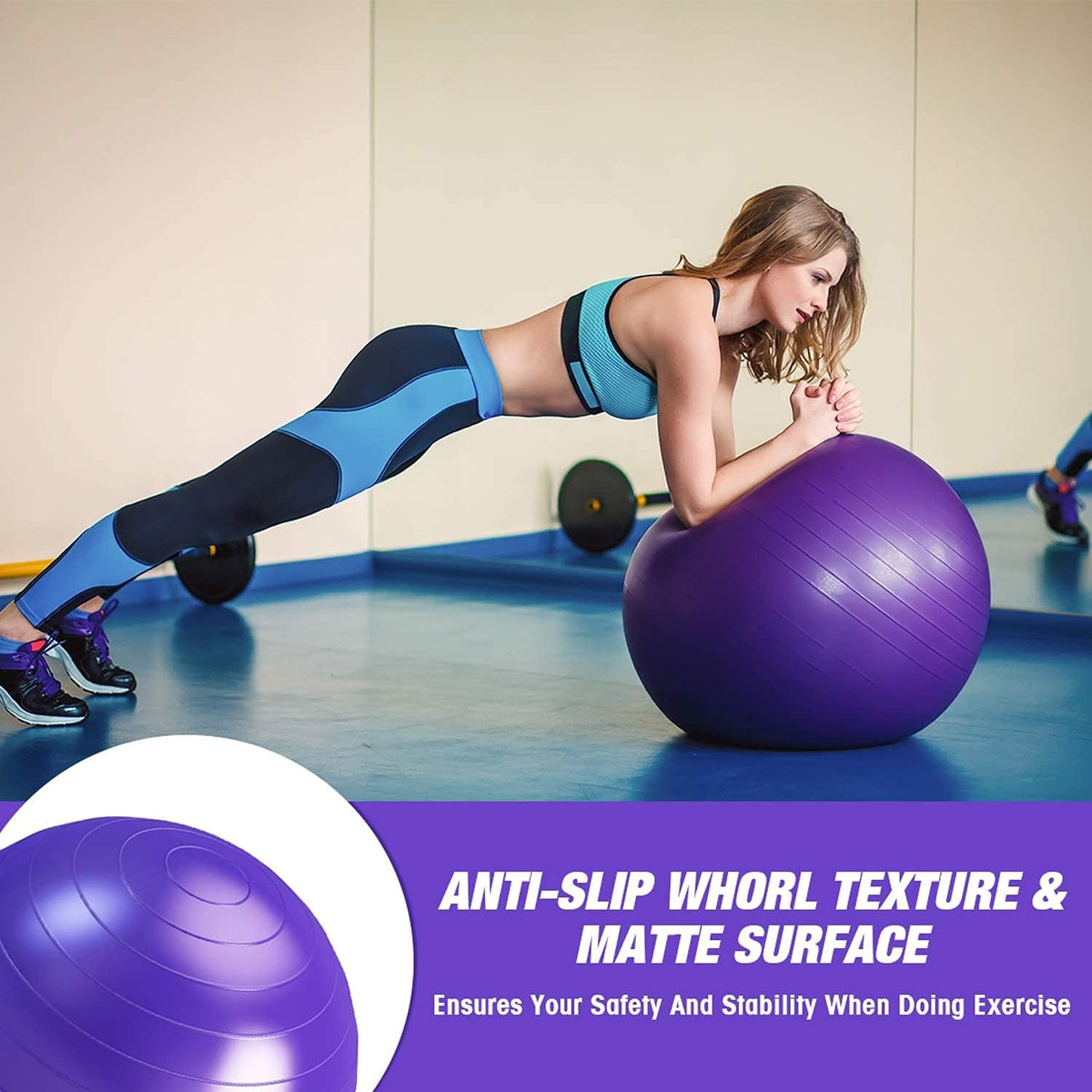 SKY-TOUCH Yoga Ball Anti-Burst, Exercise Ball with Air Pump Thickened Stability Balance Ball for Physical Fitness Exercise - 5