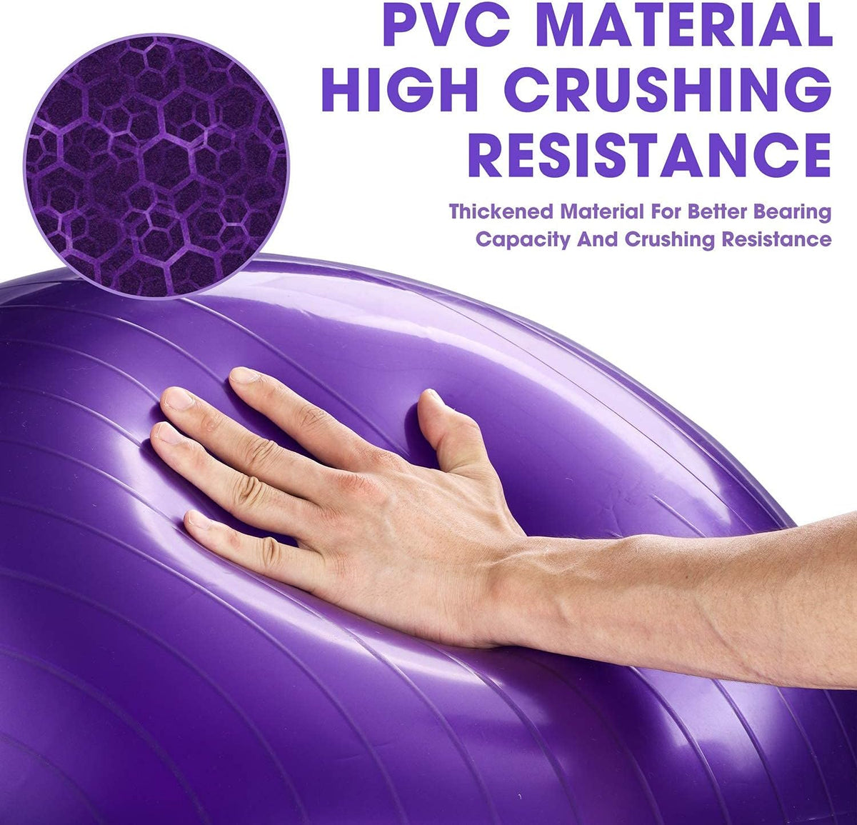 SKY-TOUCH Yoga Ball Anti-Burst, Exercise Ball with Air Pump Thickened Stability Balance Ball for Physical Fitness Exercise - 6