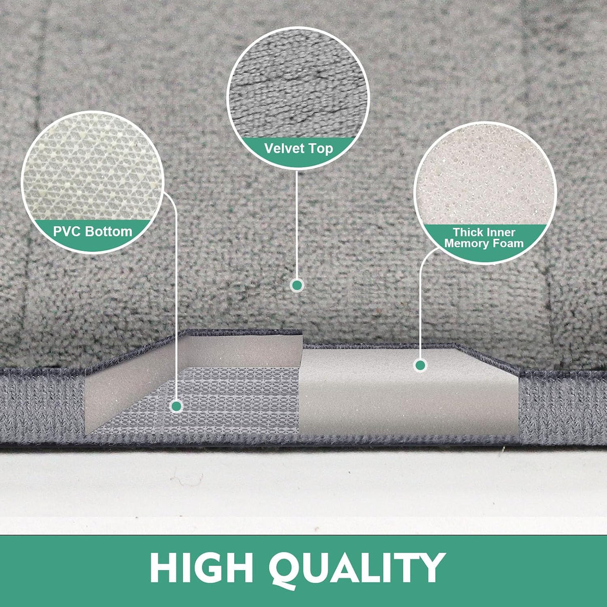 SKY-TOUCH Bath Mat 2 Pack, 50x80cm Memory Foam Bathroom Mat Non Slip,Soft & Comfortable Bath Mat With Highly Absorbent Home Mat for Shower, Tub and Floor - 6