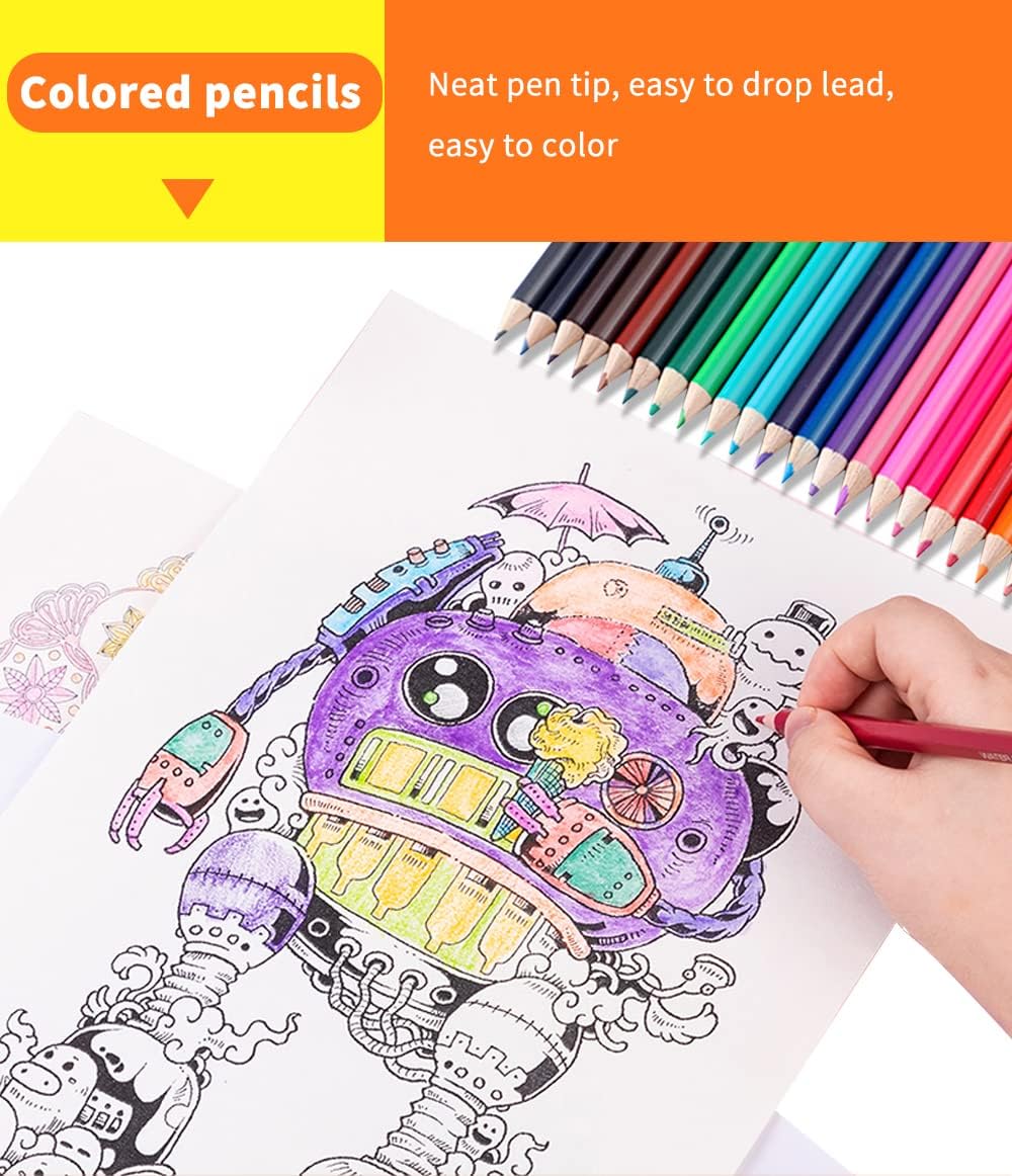 HJB VISSO Art Set 145pcs, Drawing Supplies With Portable Aluminum Case, Great Gift for Kids, Teens, Boys, Girls, Beginner and Artists (Unicorn-Pink) - 4