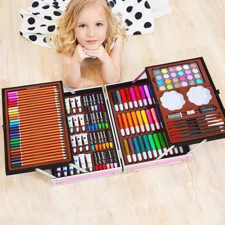 HJB VISSO Art Set 145pcs, Drawing Supplies With Portable Aluminum Case, Great Gift for Kids, Teens, Boys, Girls, Beginner and Artists (Unicorn-Pink) - 5