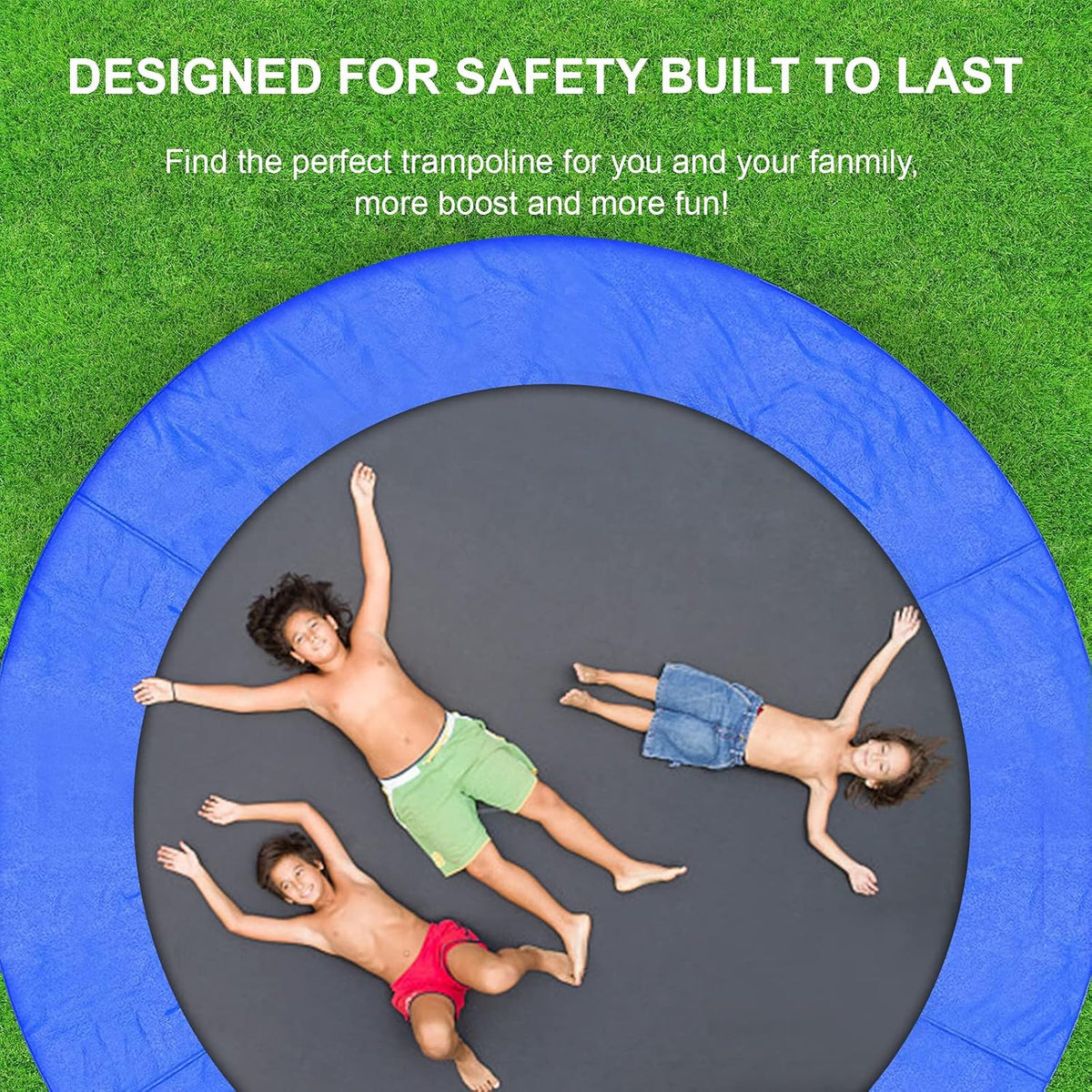 SKY-TOUCH 6FT/8FT/10FT/12FT Outdoor Trampoline for Kids Adult, Large Bungee Bed Jumping Mat and Spring Cover Padding with Safety Enclosure Net, Parent-Child Interactive Game Fitness Equipment - 6