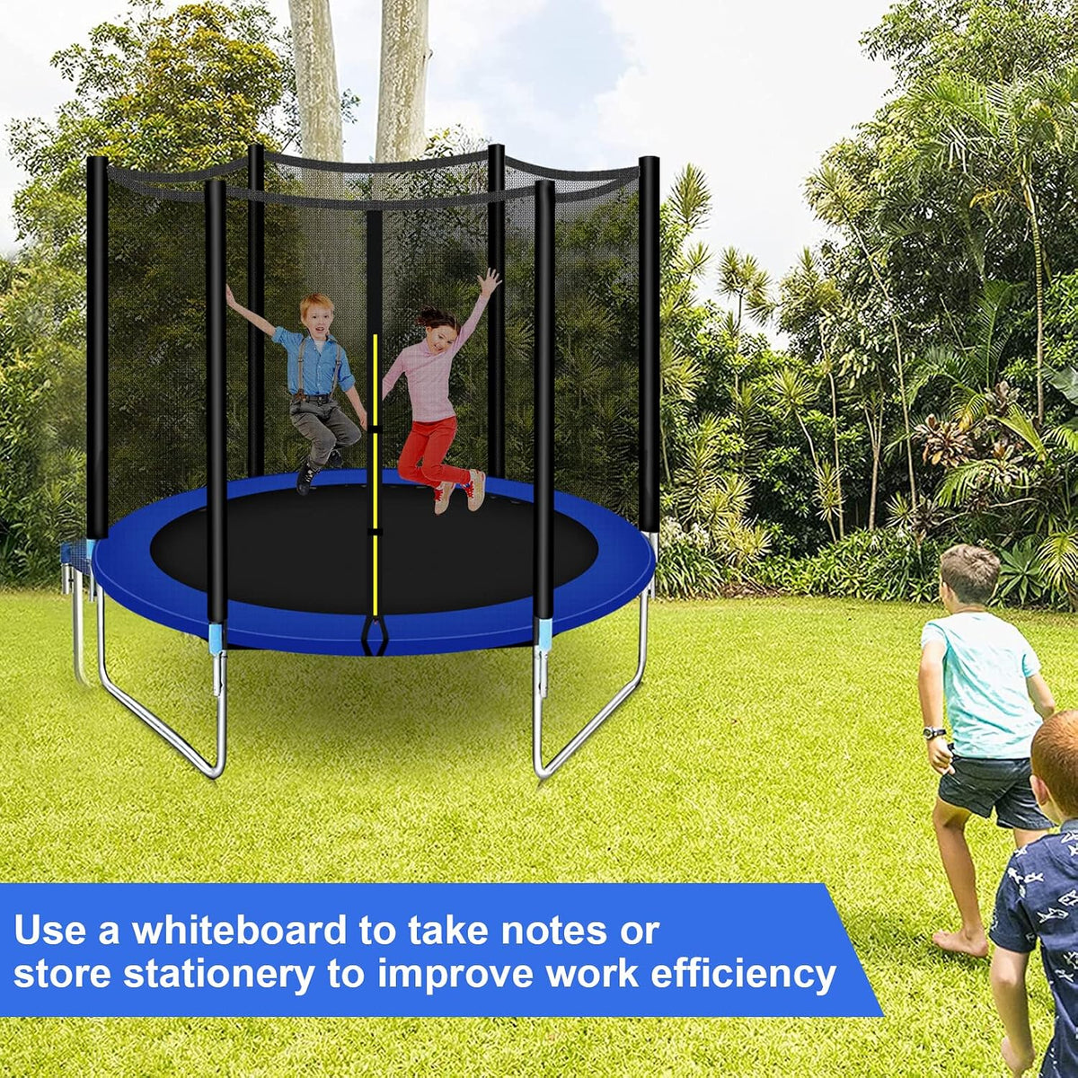 SKY-TOUCH 6FT/8FT/10FT/12FT Outdoor Trampoline for Kids Adult, Large Bungee Bed Jumping Mat and Spring Cover Padding with Safety Enclosure Net, Parent-Child Interactive Game Fitness Equipment - 7