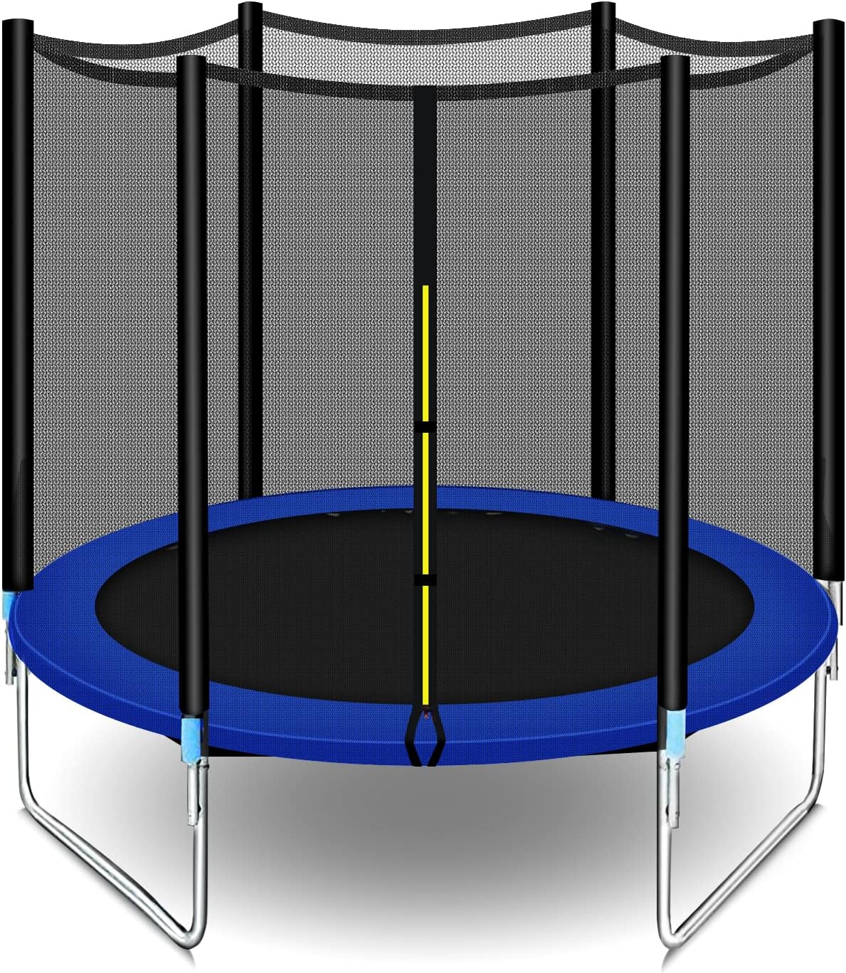 SKY-TOUCH 6FT/8FT/10FT/12FT Outdoor Trampoline for Kids Adult, Large Bungee Bed Jumping Mat and Spring Cover Padding with Safety Enclosure Net, Parent-Child Interactive Game Fitness Equipment