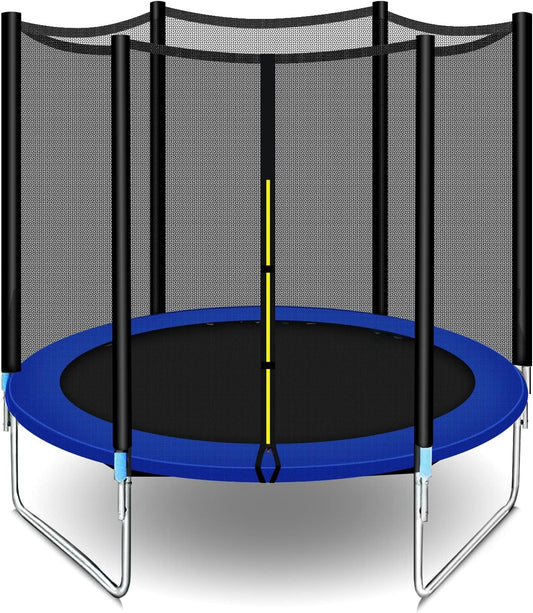 SKY-TOUCH 6FT/8FT/10FT/12FT Outdoor Trampoline for Kids Adult, Large Bungee Bed Jumping Mat and Spring Cover Padding with Safety Enclosure Net, Parent-Child Interactive Game Fitness Equipment