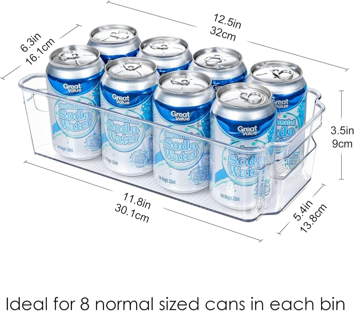 SKY-TOUCH 2 Pack Clear Stackable Storage Bins, Organizer Boxes with Handle for Kitchen Organization, Perfect or Kitchen, Fridge, Shelves Cupboard, Fridge, Kitchen, BPA Free - 2