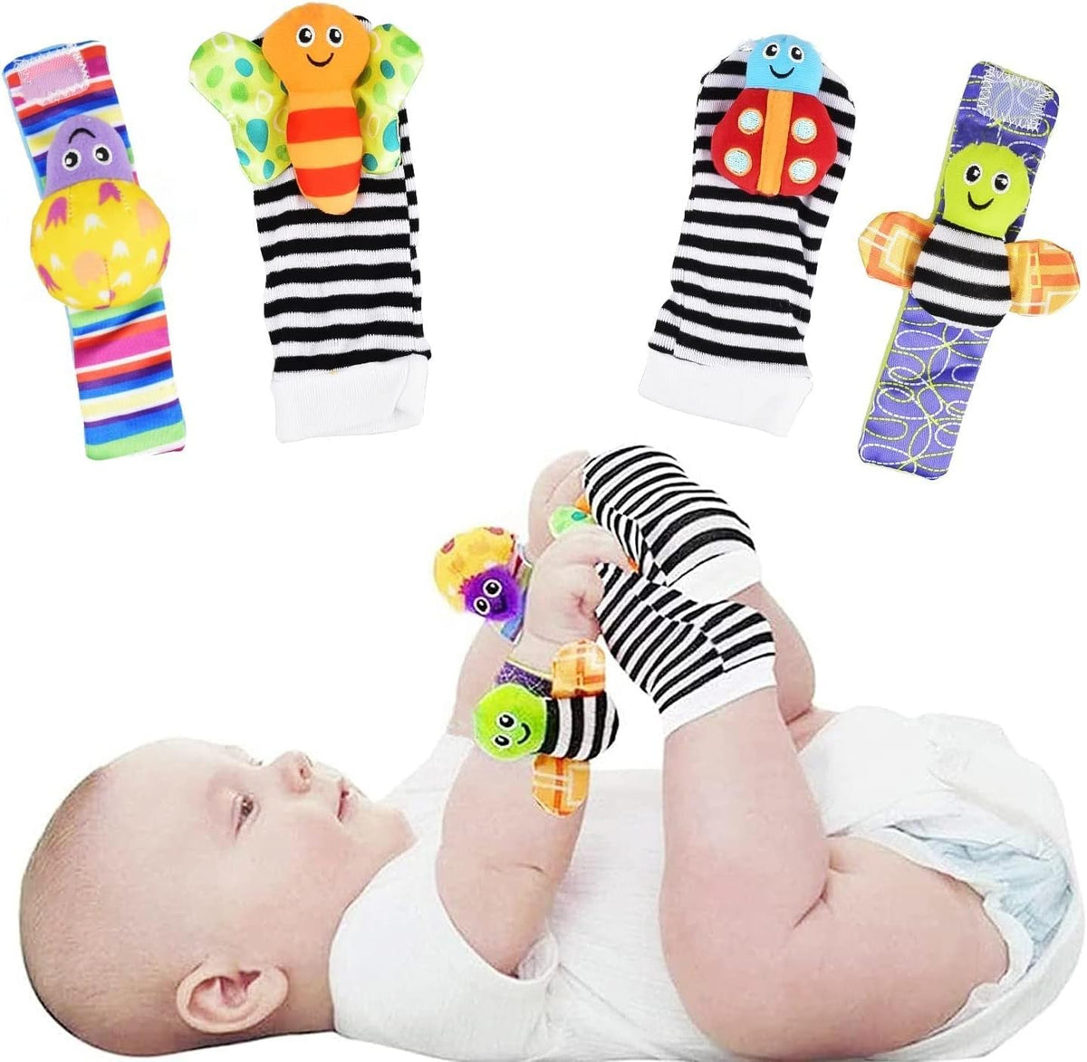 SKY-TOUCH Baby Toys 4 pcs Newborn Development and Foot finder for Boys Girls 0-12 Months - 5