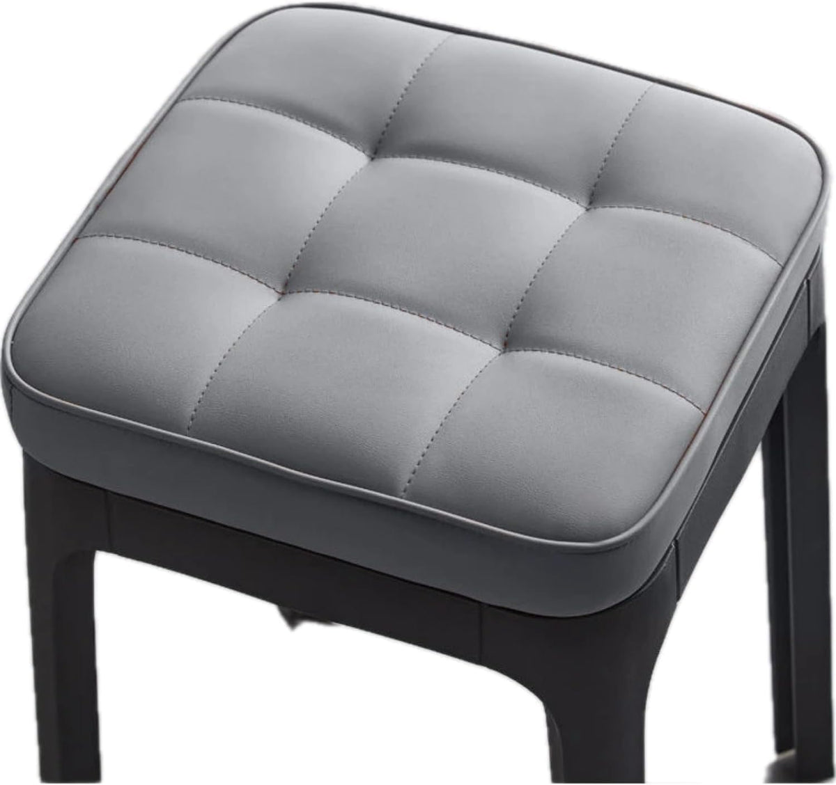 SKY-TOUCH Plastic Stool Chair with Soft Cushion,Vanity Chair,Dressing Stool,Dining Chair for Home,36 x 36 x 40cm - Grey,1 pack - 4