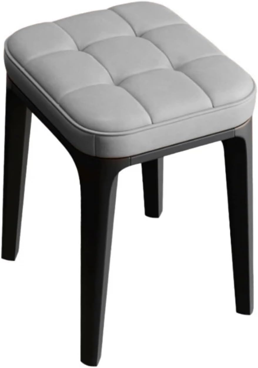 SKY-TOUCH Plastic Stool Chair with Soft Cushion,Vanity Chair,Dressing Stool,Dining Chair for Home,36 x 36 x 40cm - Grey,1 pack