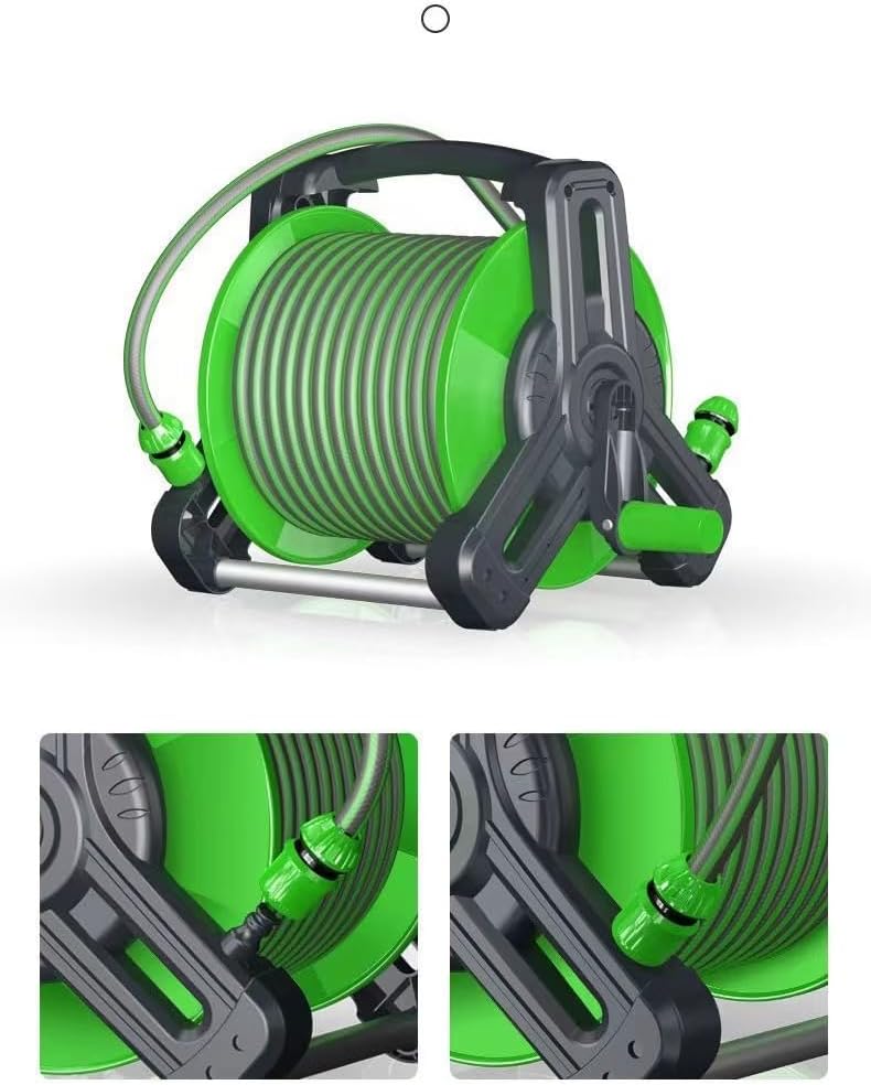 SKY-TOUCH Water Hose Reel,Portable and Wall Mount Water Pipe with High Pressure Water Gun-10 Spray Modes, Telescopic with Connection Adapters,22.5m Hose Reel Kit,2M Water Inlet Pipe - 10