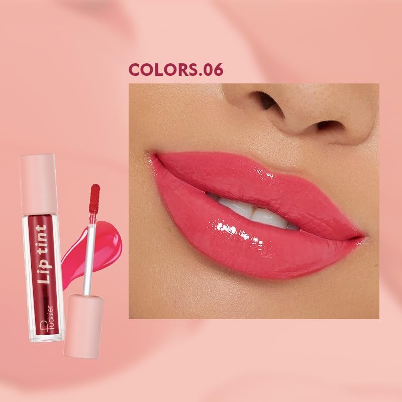 SKY-TOUCH Water Lip Tint Stain Long-Lasting Lip Tint for All-Day Wear Moisturizing Weightless and Non-sticky (#06) - 2