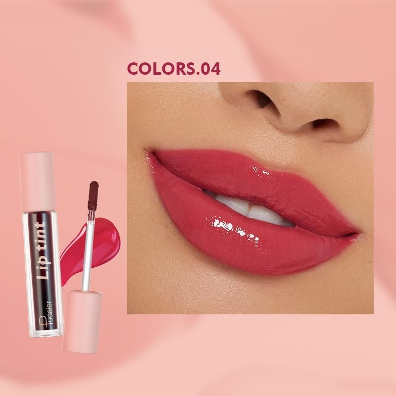 SKY-TOUCH Water Lip Tint Stain Long-Lasting Lip Tint for All-Day Wear Moisturizing Weightless and Non-sticky (#04) - 2