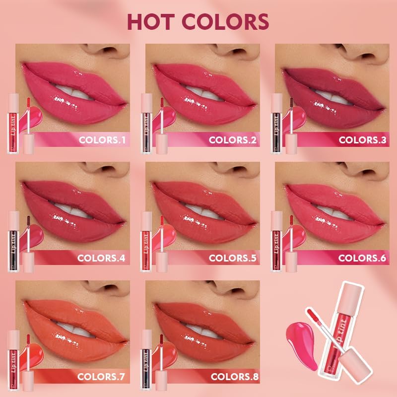 SKY-TOUCH Water Lip Tint Stain Long-Lasting Lip Tint for All-Day Wear Moisturizing Weightless and Non-sticky (#01) - 3