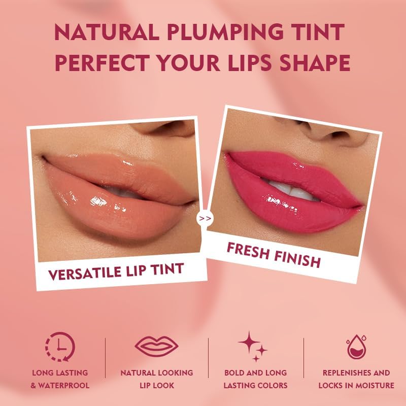 SKY-TOUCH Water Lip Tint Stain Long-Lasting Lip Tint for All-Day Wear Moisturizing Weightless and Non-sticky (#01) - 4